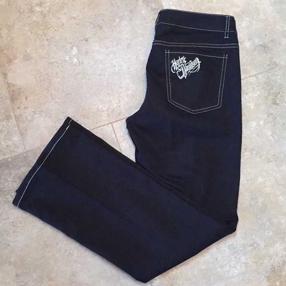 Harley-Davidson Denim - Harley-Davidson Black Denim Jeans White Stitch NEW